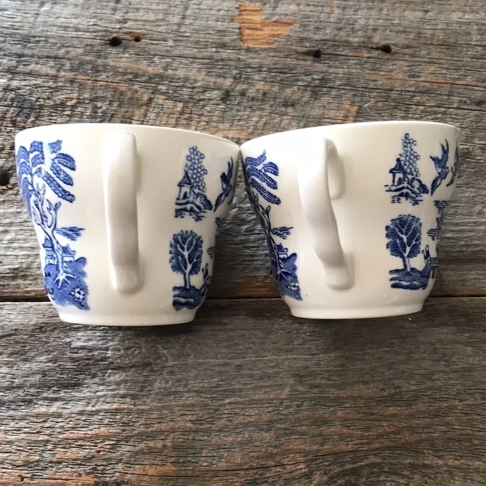 Blue Willow Coffee Cups - Set of Two
